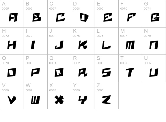 Zenith (BRK) uppercase A-Z preview
