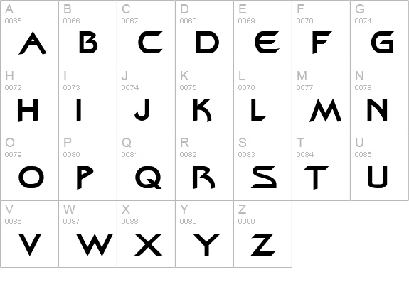 Zenon Bold uppercase A-Z preview