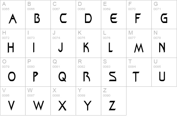 ZenonCondensed uppercase A-Z preview