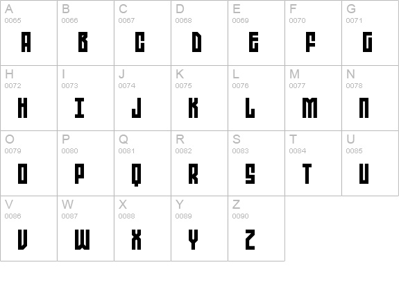Zephyrean BRK uppercase A-Z preview