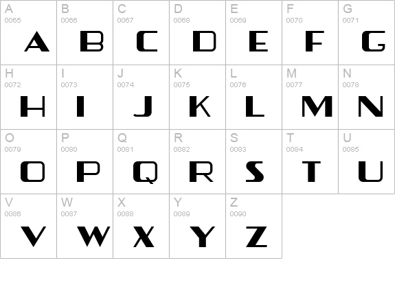ZephyrPioneer uppercase A-Z preview