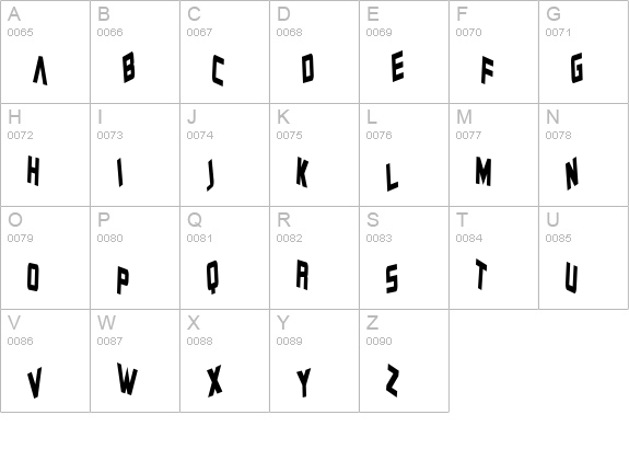 Zero Gravity uppercase A-Z preview
