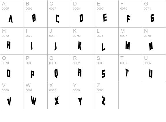 Zero Gravity Bold uppercase A-Z preview