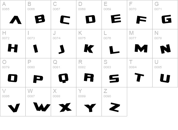 Zero Gravity Extended uppercase A-Z preview