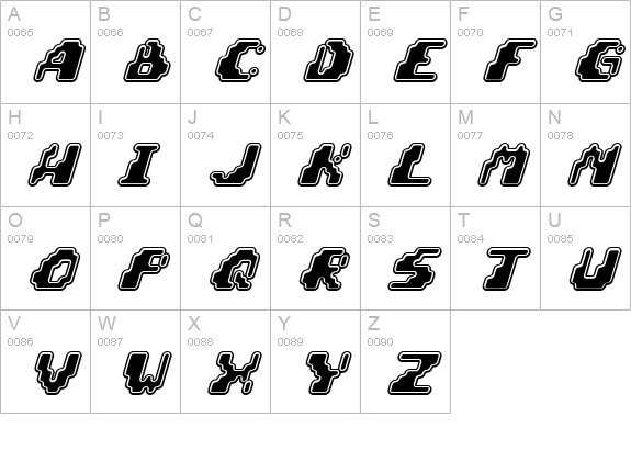 Zero Velocity BRK uppercase A-Z preview