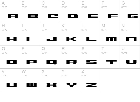 ZeroDegrees uppercase A-Z preview