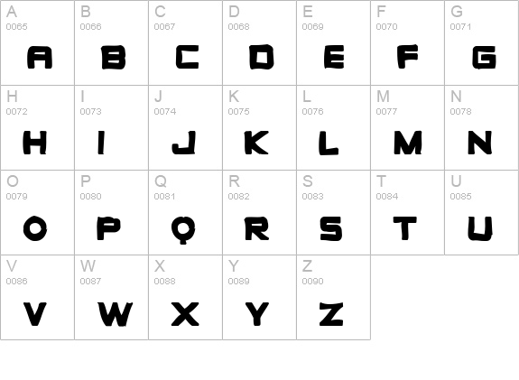 Zeroes Ink uppercase A-Z preview