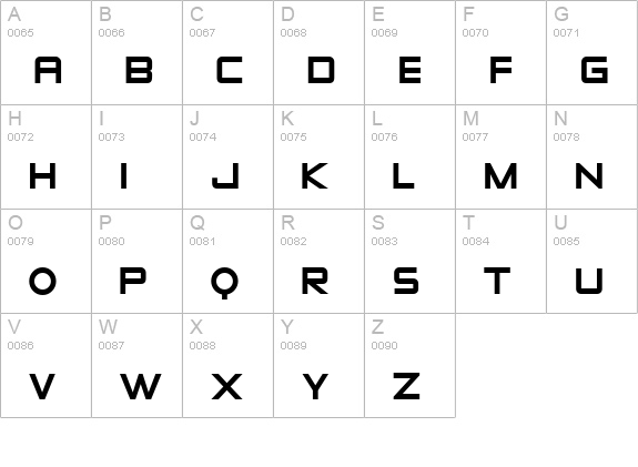 Zeroes One uppercase A-Z preview
