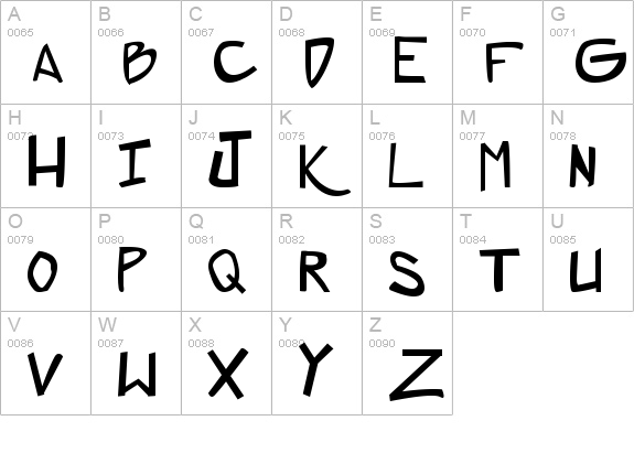 ZeroGene uppercase A-Z preview