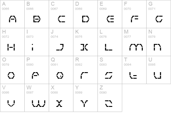 Zeta Sentry uppercase A-Z preview