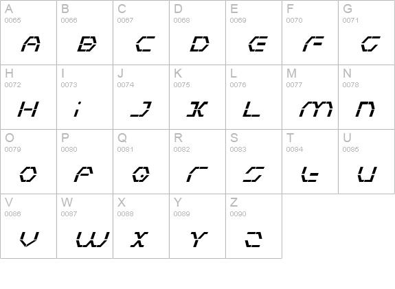 Zeta Sentry Bold Italic uppercase A-Z preview