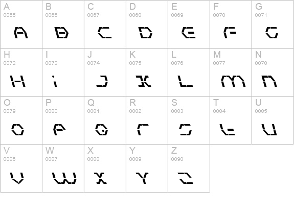 Zeta Sentry Bold Leftalic uppercase A-Z preview