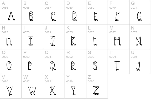 Zhang QA uppercase A-Z preview
