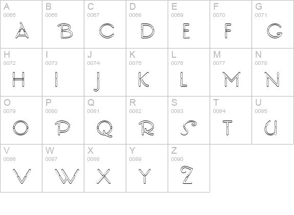 ZiggyStardustNF uppercase A-Z preview