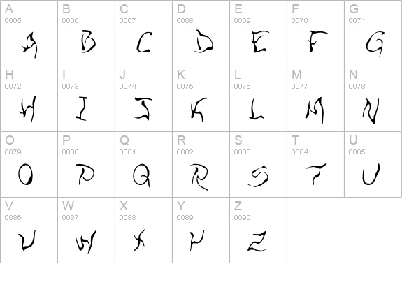 Zill O Wisp uppercase A-Z preview