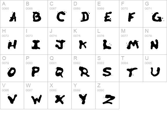Zill Spills uppercase A-Z preview