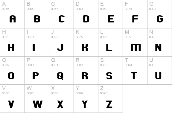 Zillah Modern Expanded uppercase A-Z preview