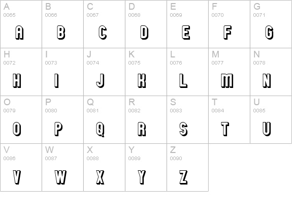 Zillah Modern Offset Outline uppercase A-Z preview