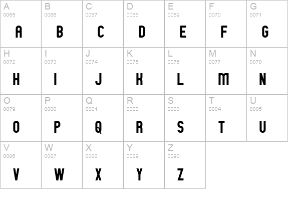 Zillah Modern Upper uppercase A-Z preview