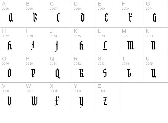 ZimpleBlack uppercase A-Z preview