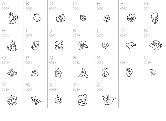 ZingDing uppercase A-Z preview
