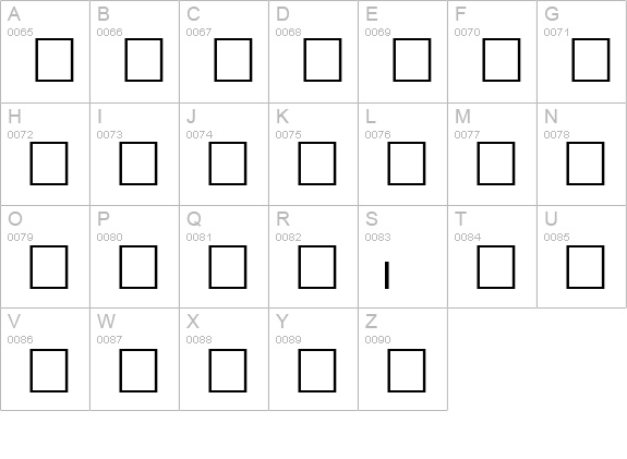 ZipCodeBarcodeTT uppercase A-Z preview