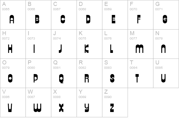 Zipper Std uppercase A-Z preview
