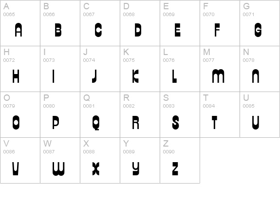 ZipperEF uppercase A-Z preview