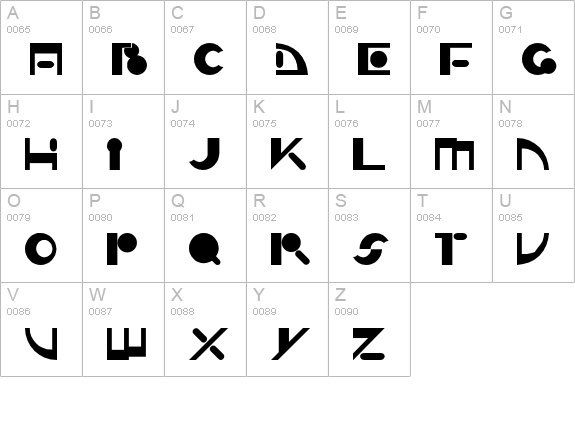 Zippy uppercase A-Z preview