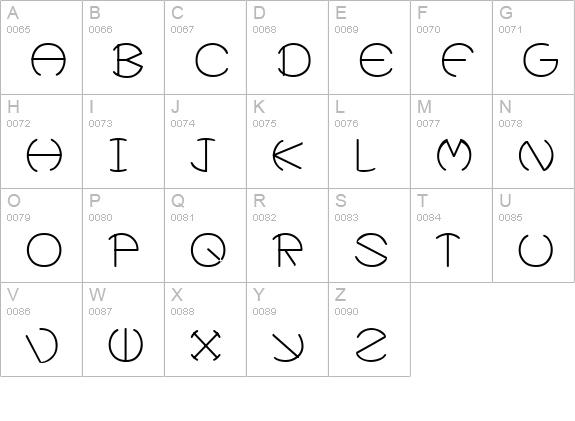 ZirkleLight uppercase A-Z preview
