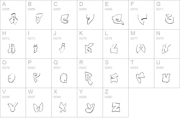 Zit Graffiti uppercase A-Z preview