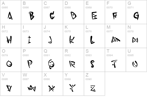 Zitcream uppercase A-Z preview