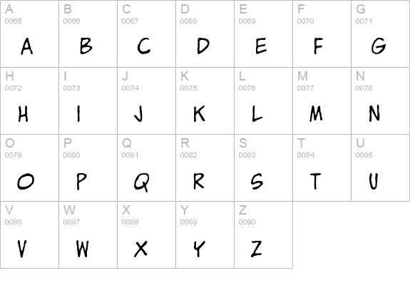 ZITZ uppercase A-Z preview