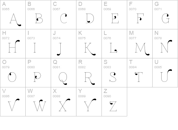 ZnikomitNo24 uppercase A-Z preview