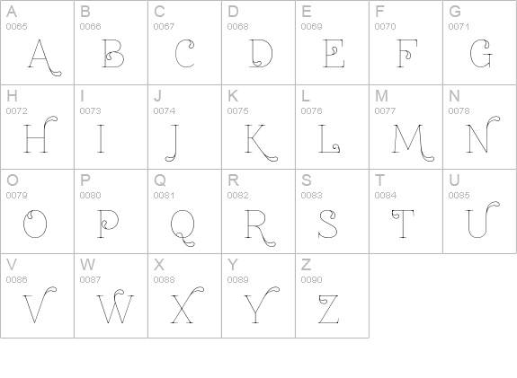 ZnikomitNo24 Thin uppercase A-Z preview