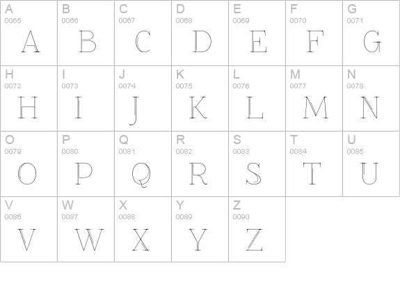 ZnikomitNo25 uppercase A-Z preview