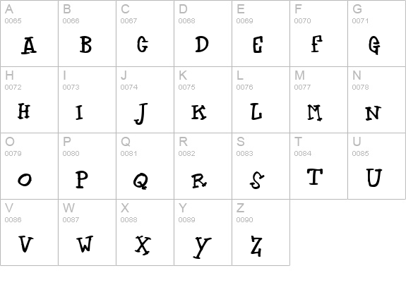 Zodiastic uppercase A-Z preview