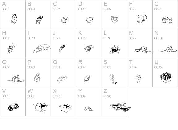 Zoeboxes Normal uppercase A-Z preview