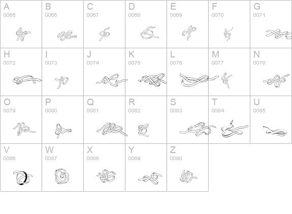 Zoeknots uppercase A-Z preview