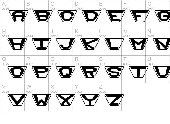 Zoidal (BRK) uppercase A-Z preview