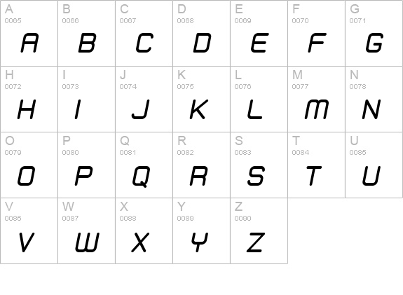 Zolano Sans BTN BoldOblique uppercase A-Z preview