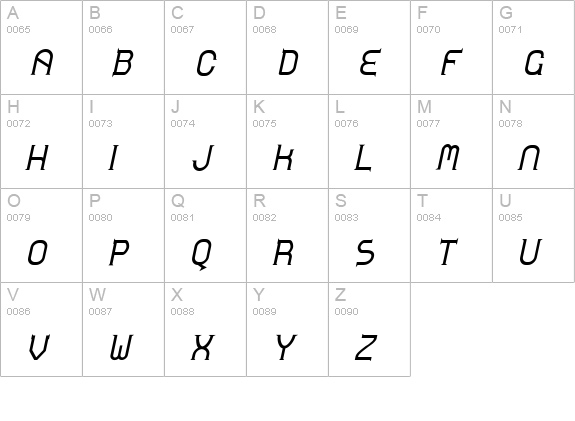 Zoloft-Bold Italic uppercase A-Z preview