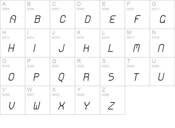 Zoloft-Italic uppercase A-Z preview