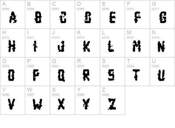 Zombie Apcalypse
 uppercase A-Z preview