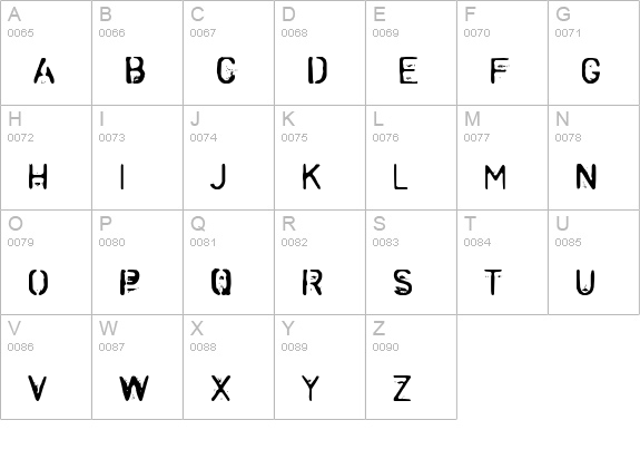 Zombie-Noize uppercase A-Z preview