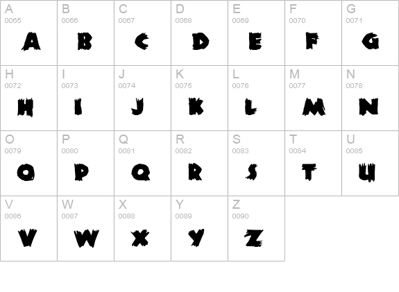 ZombieA uppercase A-Z preview