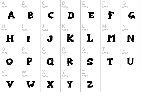 Zombiebites
 uppercase A-Z preview