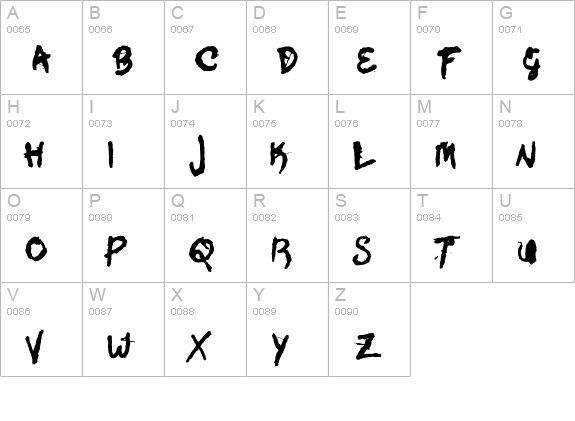 Zona Armada uppercase A-Z preview