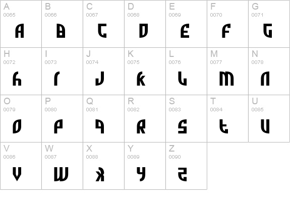 Zone Rider Expanded uppercase A-Z preview