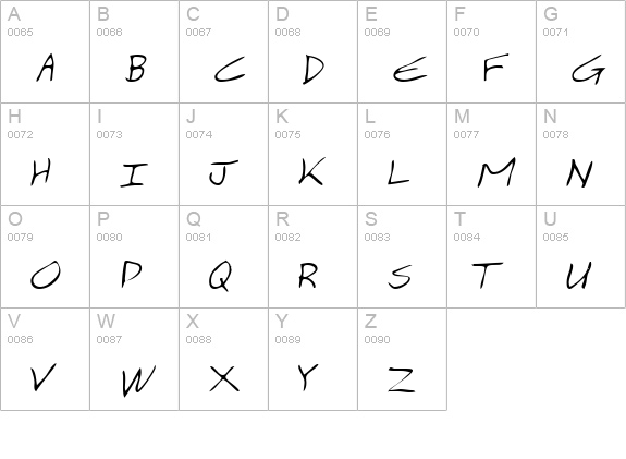 ZonkersHand Regular uppercase A-Z preview